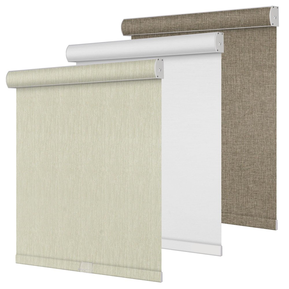 DOING-X Blackout Roller Shades for Windows Cordless Roller Blinds Custom Size Room Darkening Shades with Cassette Valance Thermal Insulated Linen Fabric Pull Down Window Shades(39.5" W x 44" H) Green