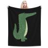 Cute Crocodile Standing Throw Blanket for Men Women Couch Bed Sofa Throw Blanket 60"x50" Blankets view 1
