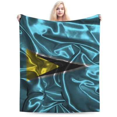 Silk Style Flag of Saint Lucia Throw Blanket for Men Women Couch Bed Sofa Throw Blanket 60"x50" Blankets