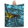 Silk Style Flag of Saint Lucia Throw Blanket for Men Women Couch Bed Sofa Throw Blanket 60"x50" Blankets view 1