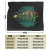 BASTU Sloth Hugging Christmas Tree Throw Blanket for Men Women Couch Bed Sofa Throw Blanket 60""x50"" Blankets, Black view 3