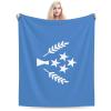 BASTU Flag of Kosrae Throw Blanket for Men Women Couch Bed Sofa Throw Blanket 60""x50"" Blankets, Black view 1