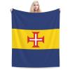 BASTU Flag of Madeira Throw Blanket for Men Women Couch Bed Sofa Throw Blanket 60""x50"" Blankets, Black view 1