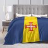 BASTU Flag of Madeira Throw Blanket for Men Women Couch Bed Sofa Throw Blanket 60""x50"" Blankets, Black view 4