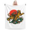 Tiger and Snake Fighting Throw Blanket for Men Women Couch Bed Sofa Throw Blanket 60"x50" Blankets view 1