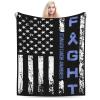 American Flag Stomach Cancer Awareness Fight Throw Blanket for Men Women Couch Bed Sofa Throw Blanket 60"x50" Blankets view 1
