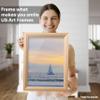 US Art Unfinished Raw Wood 15x27 Picture Frame Beveled .84" Inch Wide - Unfinished Raw Wood Wall Decor Handmade Solid Wood Frames with Preinstalled Hangers and UV Blocking Plexiglass 27x15 Frame view 4