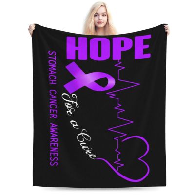 Hope for A Cure Stomach Cancer Awareness Throw Blanket for Men Women Couch Bed Sofa Throw Blanket 60"x50" Blankets