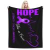 Hope for A Cure Stomach Cancer Awareness Throw Blanket for Men Women Couch Bed Sofa Throw Blanket 60"x50" Blankets view 1