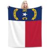 Flag of North Carolina Throw Blanket for Men Women Couch Bed Sofa Throw Blanket 60"x50" Blankets view 1