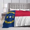 Flag of North Carolina Throw Blanket for Men Women Couch Bed Sofa Throw Blanket 60"x50" Blankets view 4