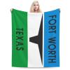 BASTU Flag of Fort Worth, Texas (1968-2004) Throw Blanket for Men Women Couch Bed Sofa Throw Blanket 60""x50"" Blankets, Black view 1