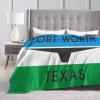 BASTU Flag of Fort Worth, Texas (1968-2004) Throw Blanket for Men Women Couch Bed Sofa Throw Blanket 60""x50"" Blankets, Black view 4