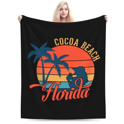 BASTU Cocoa Beach Florida Throw Blanket for Men Women Couch Bed Sofa Throw Blanket 60""x50"" Blankets, Black