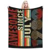 BASTU Awesome Since July 1980 Throw Blanket for Men Women Couch Bed Sofa Throw Blanket 40""x30"" Blankets, Black view 1