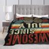 BASTU Awesome Since July 1980 Throw Blanket for Men Women Couch Bed Sofa Throw Blanket 40""x30"" Blankets, Black view 4