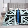 Thin Blue Line Fire Brigade Union Jack UK Flag Throw Blanket for Men Women Couch Bed Sofa Throw Blanket 60"x50" Blankets view 4