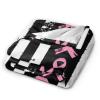 American Flag Breast Cancer Warrior Throw Blanket for Men Women Couch Bed Sofa Throw Blanket 50"x40" Blankets view 2