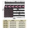 American Flag Breast Cancer Warrior Throw Blanket for Men Women Couch Bed Sofa Throw Blanket 50"x40" Blankets view 3