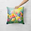 Caroline's Treasures Flowers in Watercolor Floral Throw Pillow, 18Hx18W, Freesias 1565 view 2