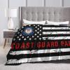 BASTU Coast Guard Papa National Flag Throw Blanket for Men Women Couch Bed Sofa Throw Blanket 60""x50"" Blankets, Black view 4