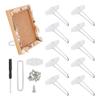 GOMAKERER 10 Pcs Photo Frame Back Stands with 2 Pcs Screwdrivers, Iron/Plastic Easel Brackets Picture Frame Backs with Screws Photo Frame Back Support for Art Display, White view 1