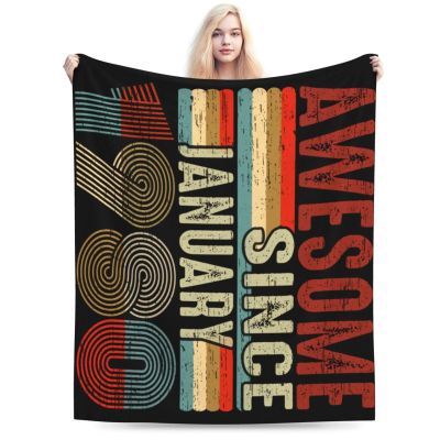 Awesome Since January 1980 Throw Blanket for Men Women Couch Bed Sofa Throw Blanket 60"x50" Blankets