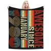 Awesome Since January 1980 Throw Blanket for Men Women Couch Bed Sofa Throw Blanket 60"x50" Blankets view 1