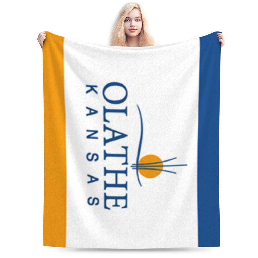 Olathe Flag Throw Blanket for Men Women Couch Bed Sofa Throw Blanket 60"x50" Blankets