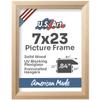 US Art Unfinished Raw Wood 7x23 Picture Frame Beveled .84" Inch Wide - Unfinished Raw Wood Wall Decor Handmade Solid Wood Frames with Preinstalled Hangers and UV Blocking Plexiglass 23x7 Frame view 2