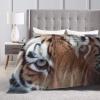 BASTU Tiger Face Throw Blanket for Men Women Couch Bed Sofa Throw Blanket 50""x40"" Blankets, Black view 4