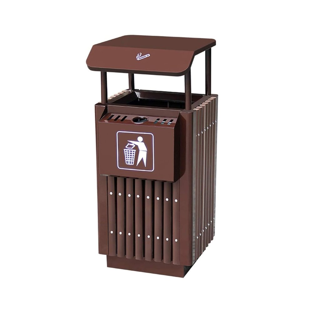 Trash Cans Commercial Outdoor Trash Can Large Trash Bins Classic Design Garbage Can for Garden Hotel Mall Waste Bins 10.5 Gallons Recycle