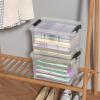 Aninhao 4-Pack 22 Quart Plastic Storage Bins with Wheels, Latching Storage Box Bin, Clear view 2