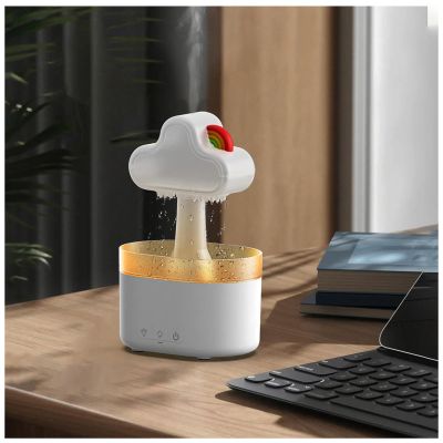 AKYLDI Rain Cloud Humidifier, with 7 Color Lights Rain Cloud Diffuser 500ml Automatic Shutdown Humidifiers for Bedroom Cute for Bedroom Desk,White