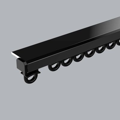 MZQMK Curtain Track Gliders, Curtain Track System, Ceiling Curtain Rod, Ceiling Curtain Track, Heavy Duty Curtain Rods, for Living Room Bedroom Room Shower Divider White(Color:Black,Size:300cm/9.8FT)