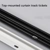 MZQMK Curtain Track Gliders, Curtain Track System, Ceiling Curtain Rod, Ceiling Curtain Track, Heavy Duty Curtain Rods, for Living Room Bedroom Room Shower Divider White(Color:Black,Size:300cm/9.8FT) view 4
