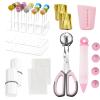 SULICRE 605Pcs Cake Pop Kit, Including Lollipop Sticks,Measuring Cup,Treat Bags,Twist Ties,Decorating Pen,Meat Baller with Handles and Display Stand Holder, Cake Pop Maker Set for Candies Chocolates view 1