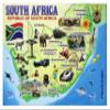 South Africa (RSA) Graphic Map and Attractions Souvenir Fridge Magnet 2.5" X 3.5" view 1