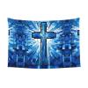 SMLBNE Jesus Christ Cross Religious Stained Glass Style Soft Plush Tapestry - Versatile Decor for Bedroom, Living Room, Dorm - 60x40 In view 1