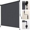 Artpuch Outdoor Roller Shade 8' W x 8' H, Blue Gray Exterior Cordless Patio Shades Roll Up Blinds with Spliced Pole Design, (2 Poles, One-Piece Fabric) view 1