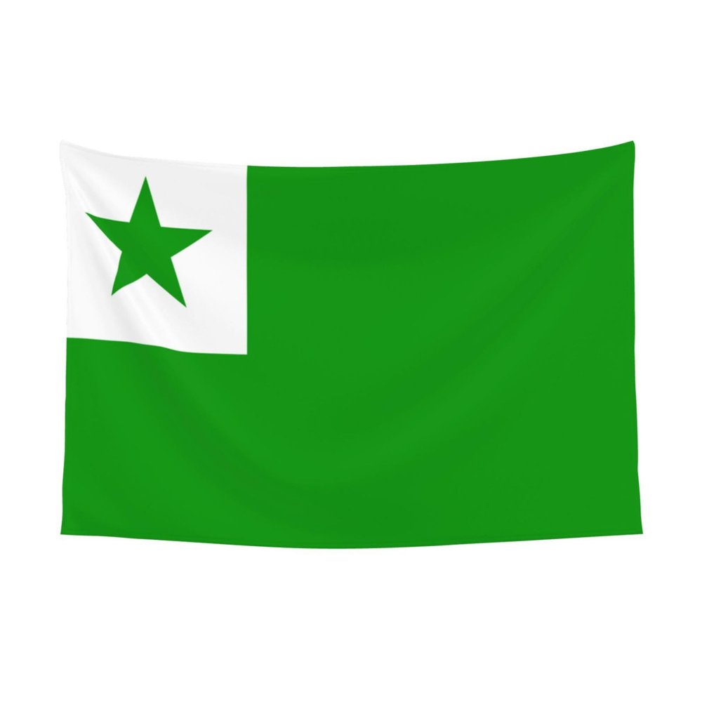 SMLBNE Flag of Esperanto Soft Plush Tapestry - Versatile Decor for Bedroom, Living Room, Dorm - 60x40 In