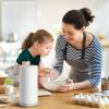 Natural Marble Paper Towel Holder for Kitchen Countertop - 2.6 lbs (1.2kg) Heavy Duty Weighted Base for One-Handed Tearing - Fits Jumbo Rolls - Elegant Modern Design with Ball Top - White & Grey view 2