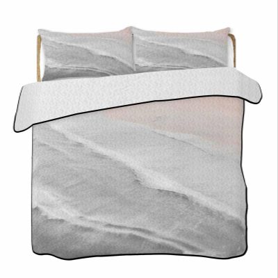 Quilts Twin Size Nautical Coastal Soft Comforter Bedding Set for Bed, Gray Gradient Beach Lightweight Quilte Bedspread with Pillow Cover(2 Pieces) for All Season, 68x86 Inch