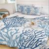 PRINT PICTURE ARTHOME Quilts Full Size Coral Soft Comforter Bedding Set for Bed, Summer Ocean Gradient Lightweight Quilte Bedspread with Pillow Cover(2 Pieces) for All Season, 78x90 Inch view 2