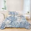 PRINT PICTURE ARTHOME Quilts Full Size Coral Soft Comforter Bedding Set for Bed, Summer Ocean Gradient Lightweight Quilte Bedspread with Pillow Cover(2 Pieces) for All Season, 78x90 Inch view 3