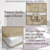 Microfiber 3 Pcs Zipper Fitted Sheet Queen Size, Include 1 Zipper Fitted Sheet (60X80) 18" Inch Deep Pocket with 2 Pillowcase (20X30) Soft and Easy to Put - Taupe Color view 4