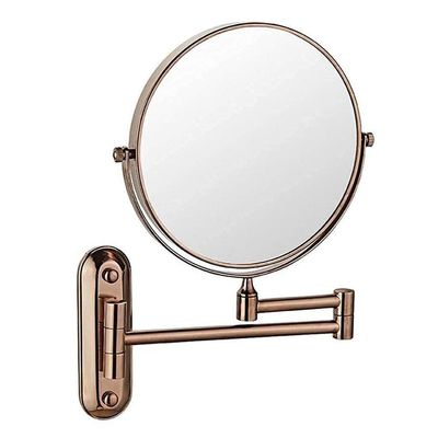 BLUPOWHT Makeup Mirror Vanity Mirror Bathroom Wall Mount Mirror, Vanity Mirror Folding Rotating Telescopic Mirror Double- Sided Magnifying Beauty Mirror Cosmetic Mirror(Color:Rose Gold,Size:3X)