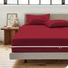 Microfiber 3 Pcs Zipper Fitted Sheet Twin Size, Include 1 Zipper Fitted Sheet (39X75) 10 "Inch Deep Pocket with 2 Pillow Cover (20X30) Soft and Easy to Put - Burgundy Color view 1