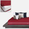 Microfiber 3 Pcs Zipper Fitted Sheet Twin Size, Include 1 Zipper Fitted Sheet (39X75) 10 "Inch Deep Pocket with 2 Pillow Cover (20X30) Soft and Easy to Put - Burgundy Color view 2