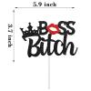 Woobobii Boss Lady Cake Toppers Best Gifts for Mom and Boss Women Friend Funny Birthday Gifts for Boss Babe, Girl Boss, Best Boss, Girlfriend, Wife, Party Supplies, Gold view 2